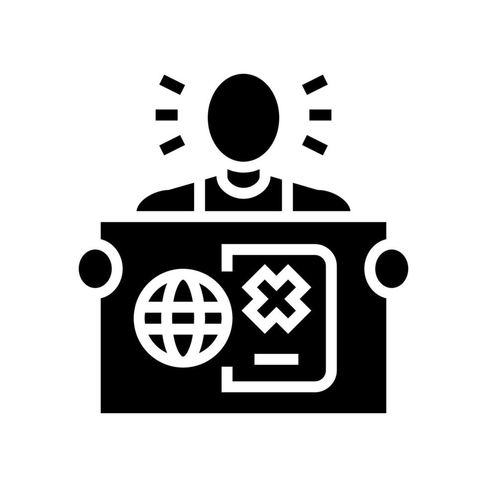 illustrazione vettoriale dell'icona del glifo studente non documentato