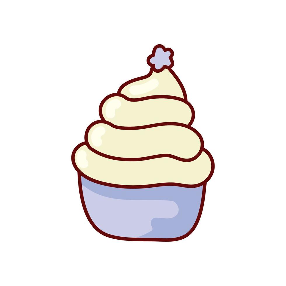 cupcake dolce cartone animato vettore