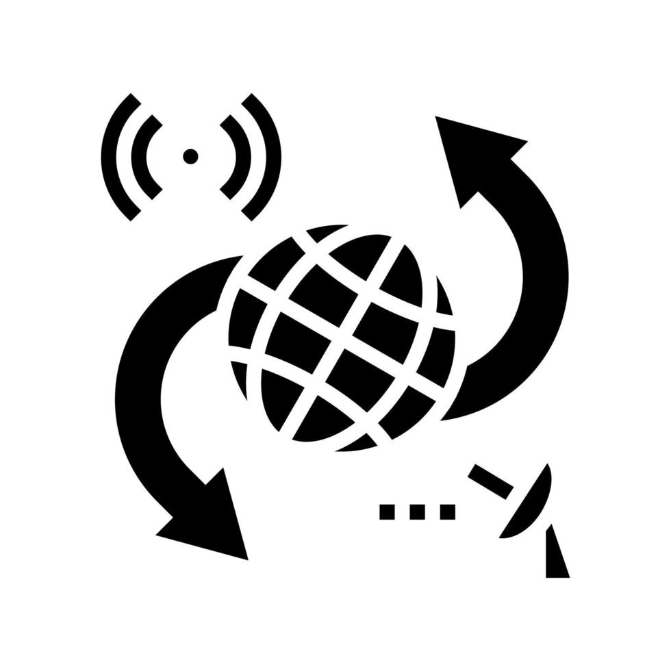 illustrazione vettoriale dell'icona del glifo della tecnologia di trasmissione