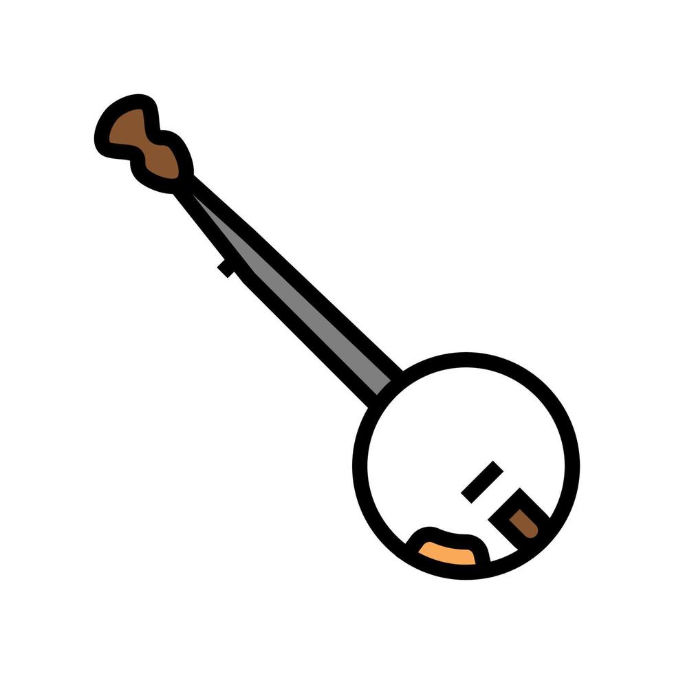 illustrazione vettoriale dell'icona del colore dello strumento del musicista a corde del banjo