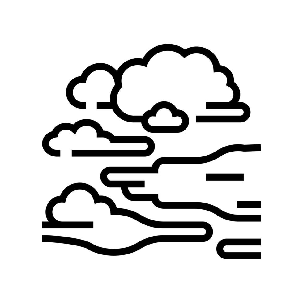 illustrazione vettoriale dell'icona della linea di fumo di nebbia