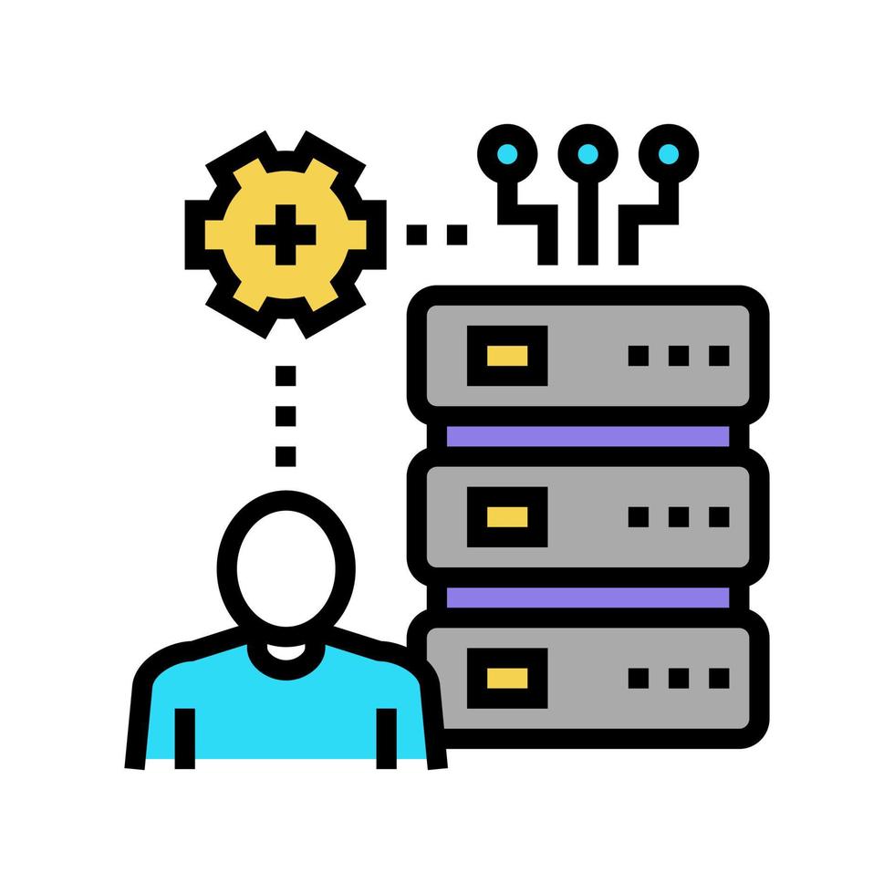 illustrazione vettoriale dell'icona del colore del sistema dell'amministratore
