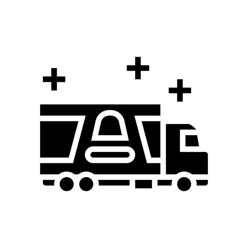 illustrazione vettoriale dell'icona del glifo della caramella del trasporto del camion