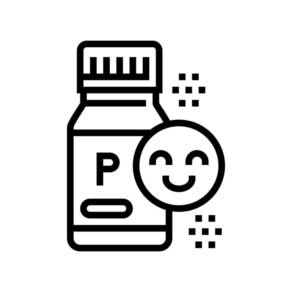 bottiglia con illustrazione vettoriale dell'icona della linea di probiotici sanitari