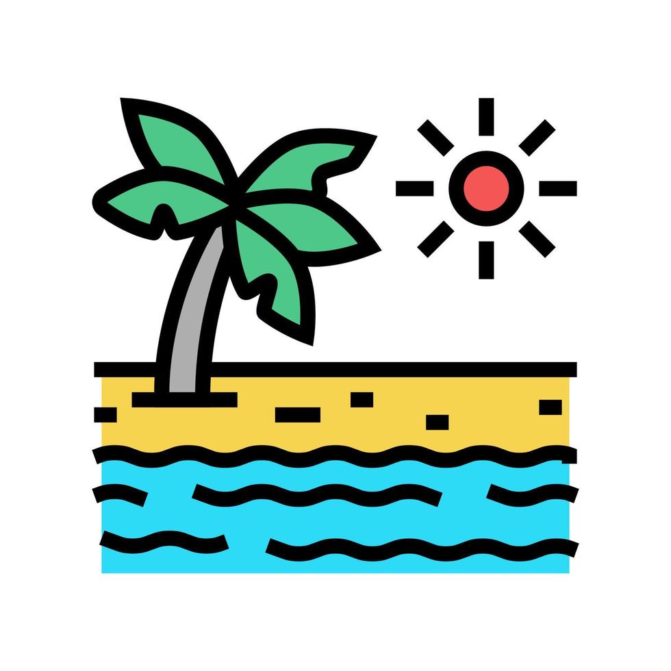 illustrazione vettoriale dell'icona del colore estivo della spiaggia tropicale
