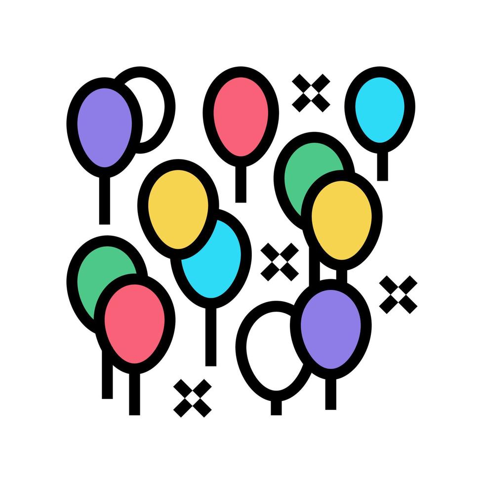 illustrazione vettoriale dell'icona del colore del palloncino della decorazione della festa