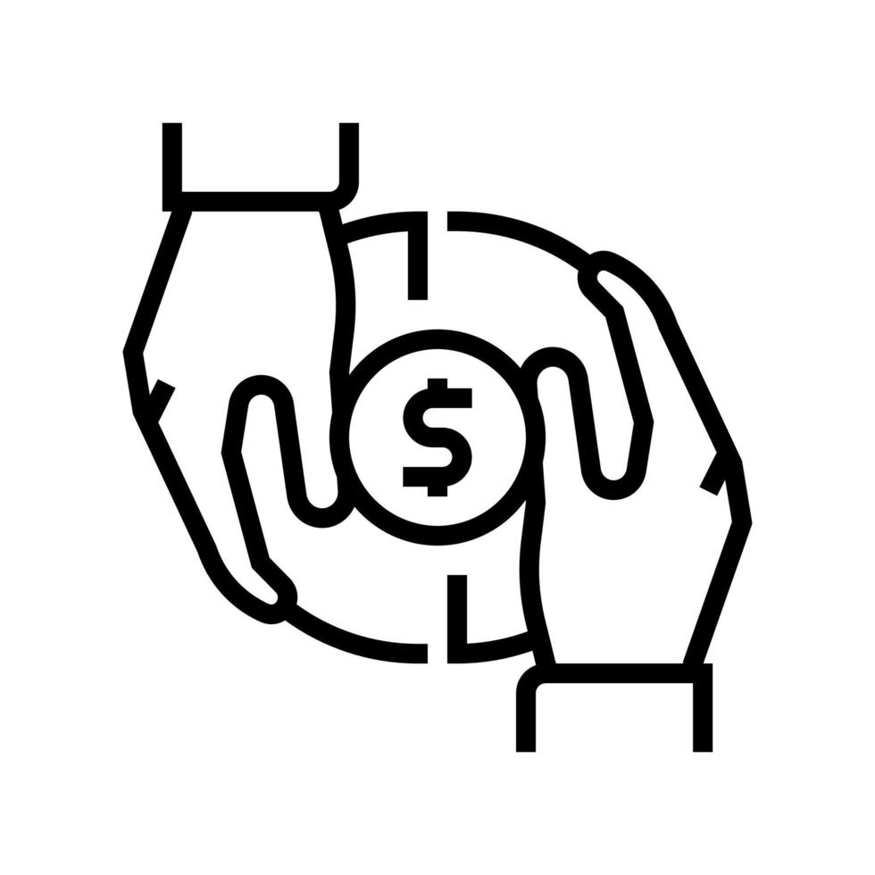 illustrazione vettoriale dell'icona della linea di denaro dell'investitore