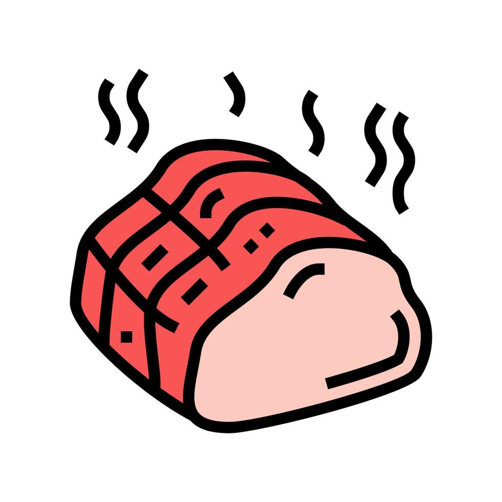 illustrazione vettoriale dell'icona del colore della carne affumicata