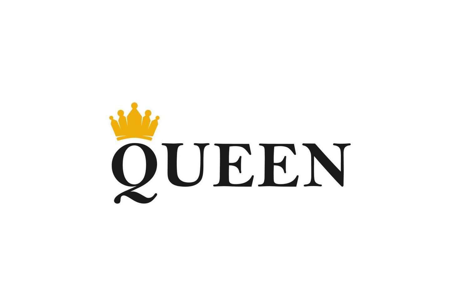 logo della regina di lusso con design a corona vettore