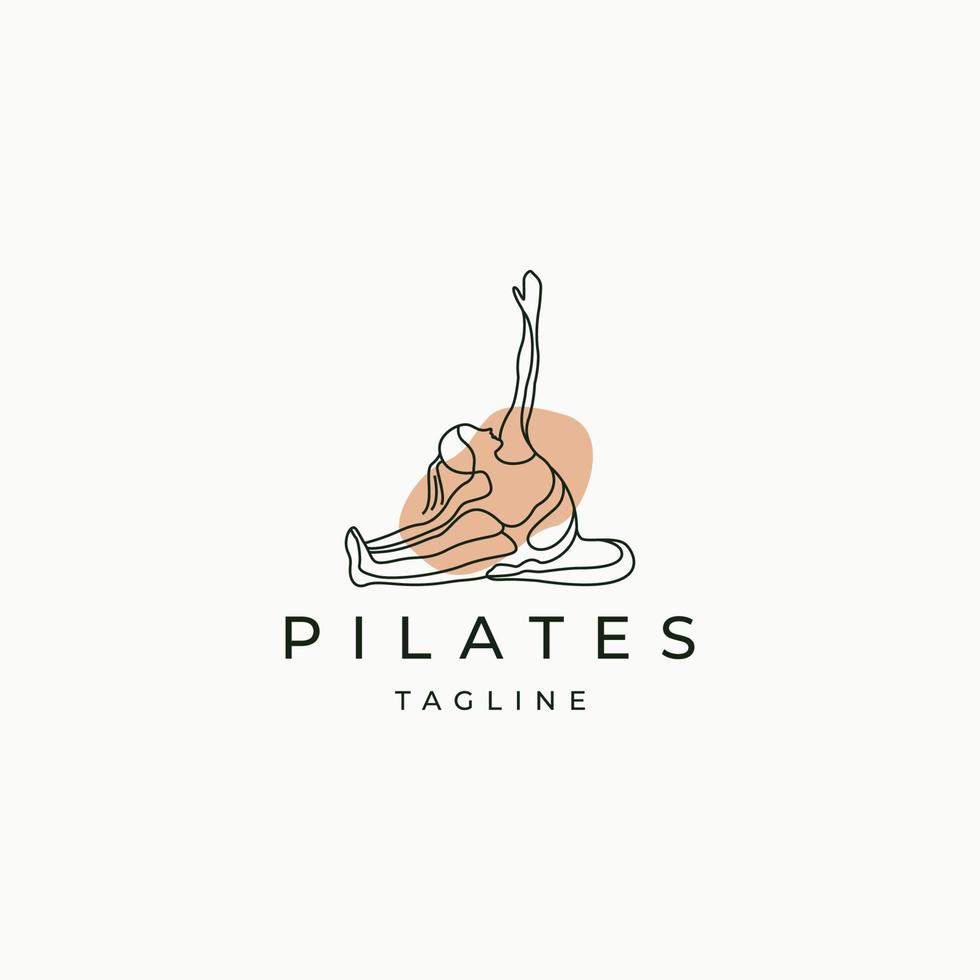 illustrazione vettoriale piatta del modello di progettazione dell'icona del logo pilates yoga