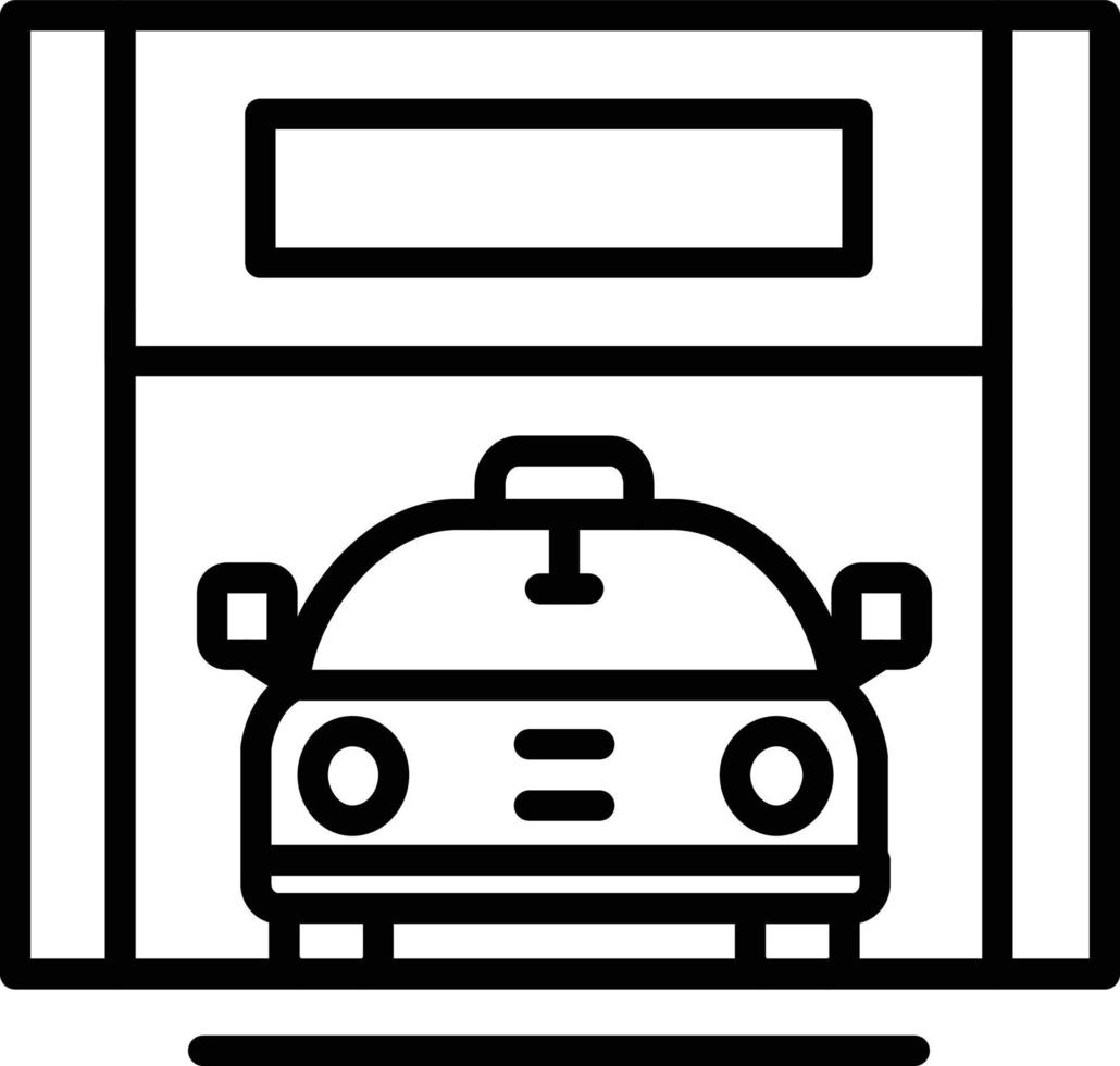 icona della linea del garage vettore
