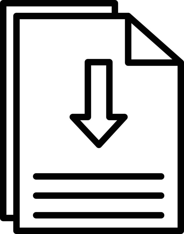icona della linea di download del file vettore