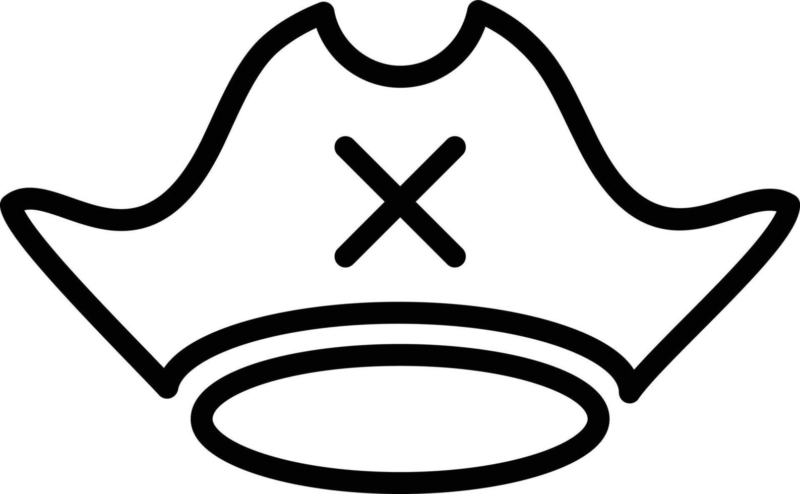 icona della linea del cappello da pirata vettore