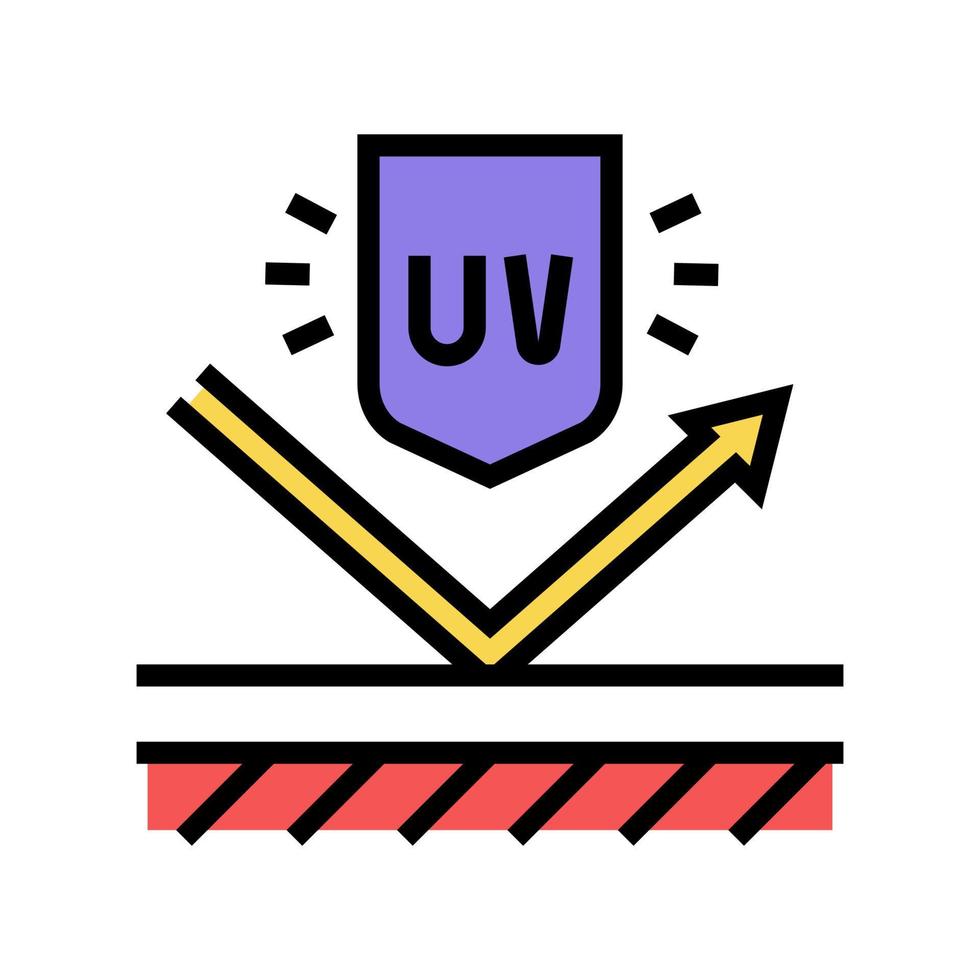 illustrazione vettoriale dell'icona del colore dello strato di protezione UV ultravioletta