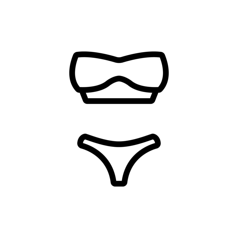 costume da bagno bikini separato e illustrazione del profilo vettoriale dell'icona superiore