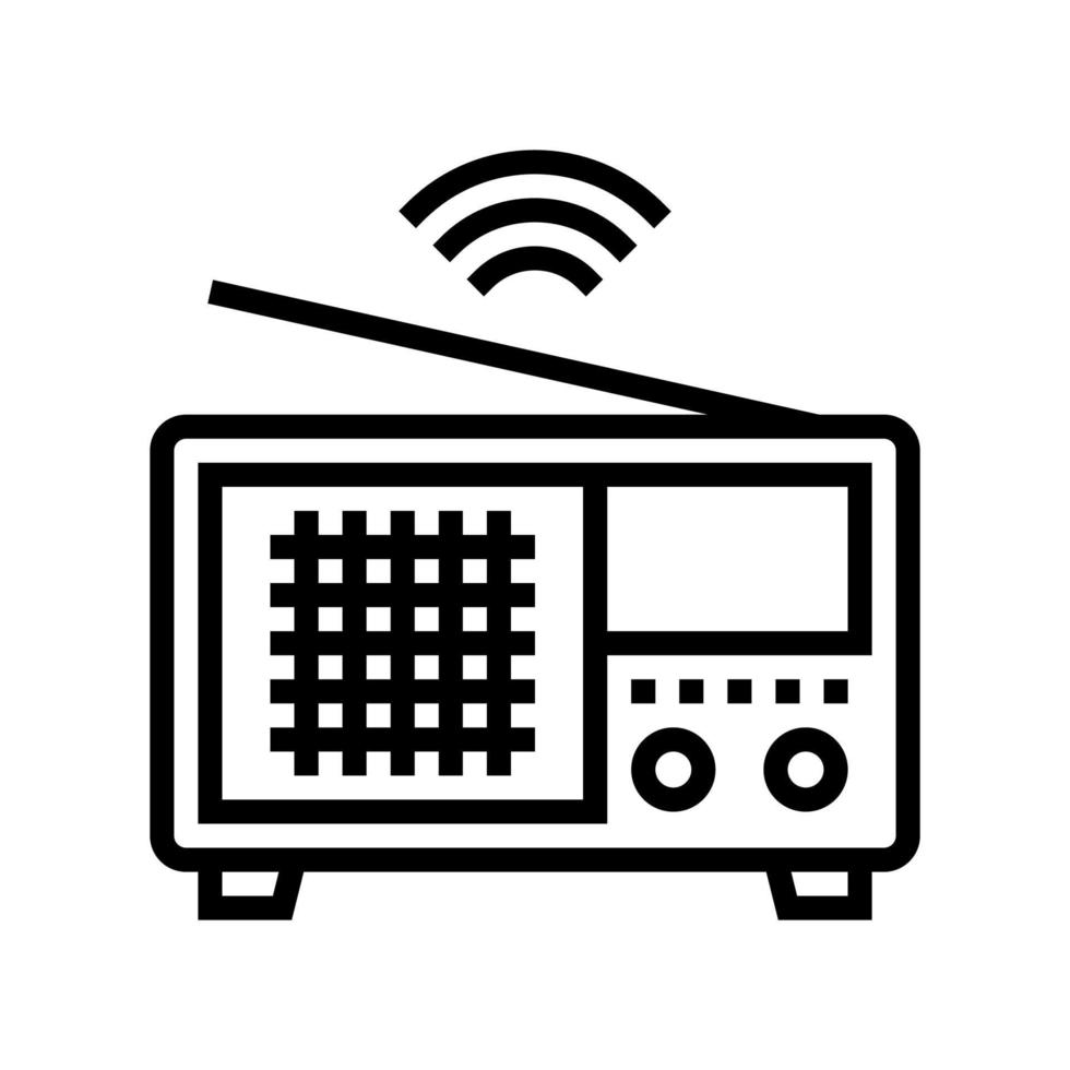 illustrazione vettoriale dell'icona della linea di notizie radiofoniche