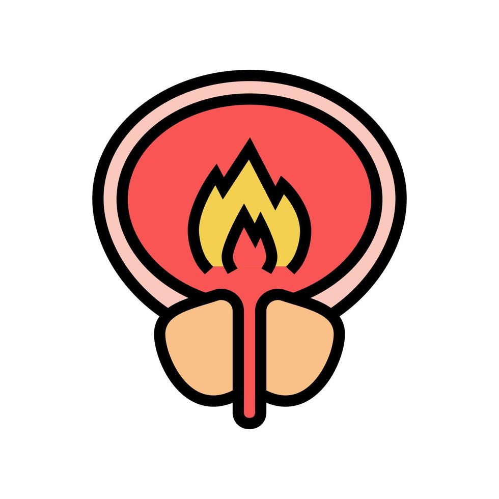 illustrazione vettoriale dell'icona del colore della vescica del dolore bruciante