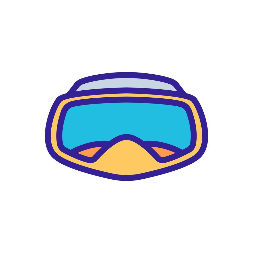 illustrazione del profilo vettoriale dell'icona della maschera da nuoto permeabile all'acqua