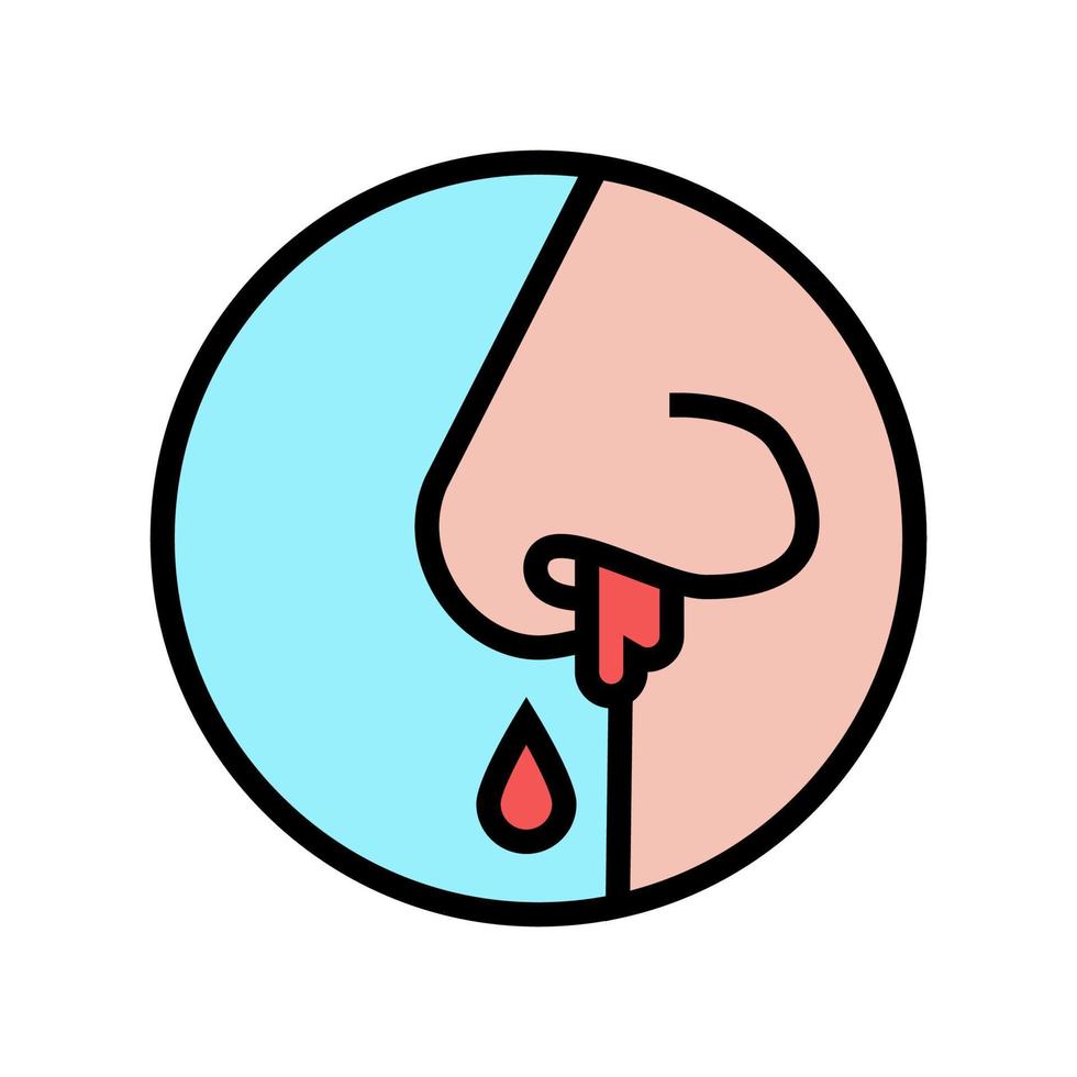 illustrazione vettoriale dell'icona del colore della malattia del sanguinamento del naso