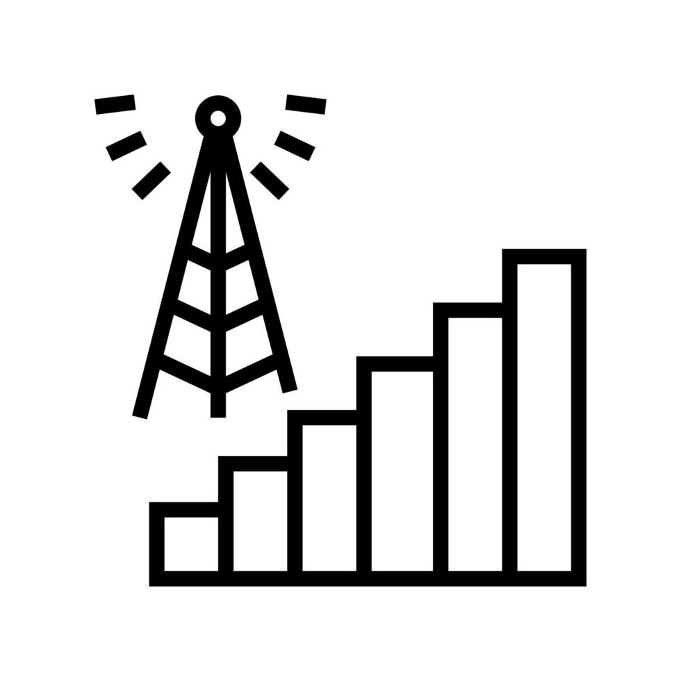 illustrazione vettoriale dell'icona della linea di connessione del segnale