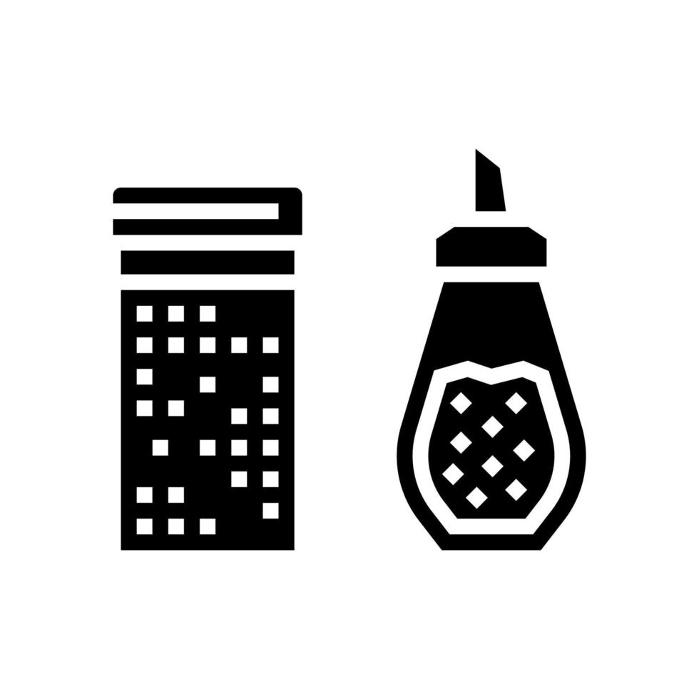 illustrazione vettoriale dell'icona del glifo della bottiglia di cannella e zucchero