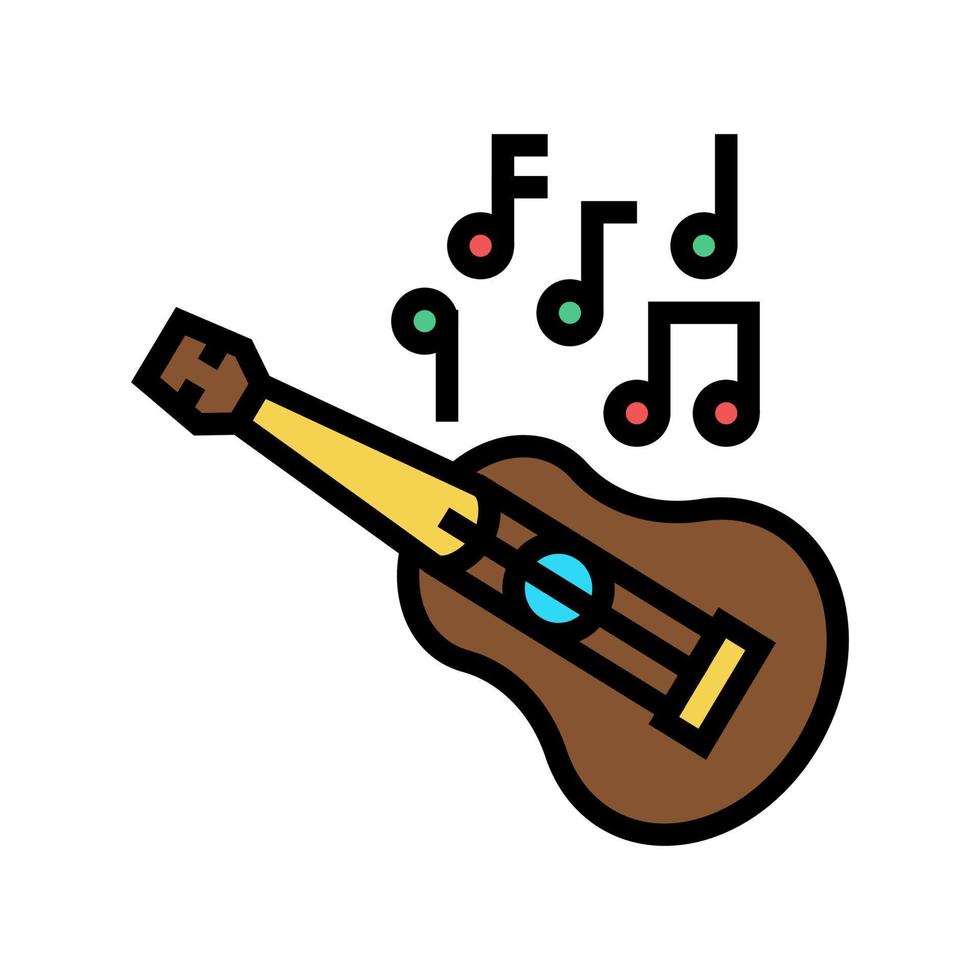 illustrazione vettoriale dell'icona del colore dello strumento musicista ukulele hawaii
