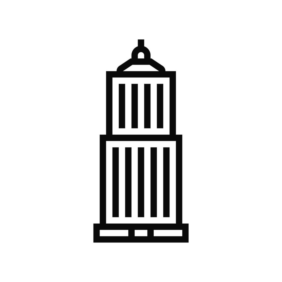 illustrazione vettoriale dell'icona della linea di costruzione del centro affari del grattacielo