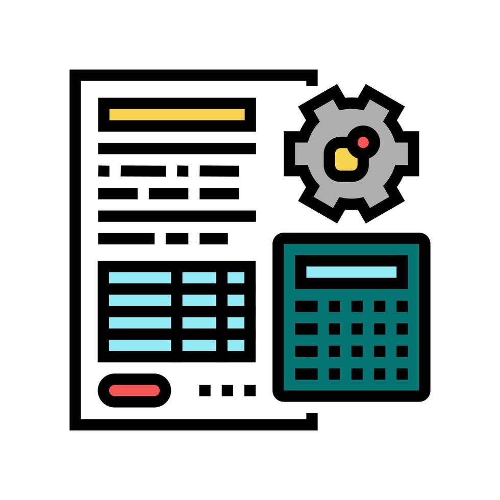 contabilità erp finanza occupazione colore icona illustrazione vettoriale