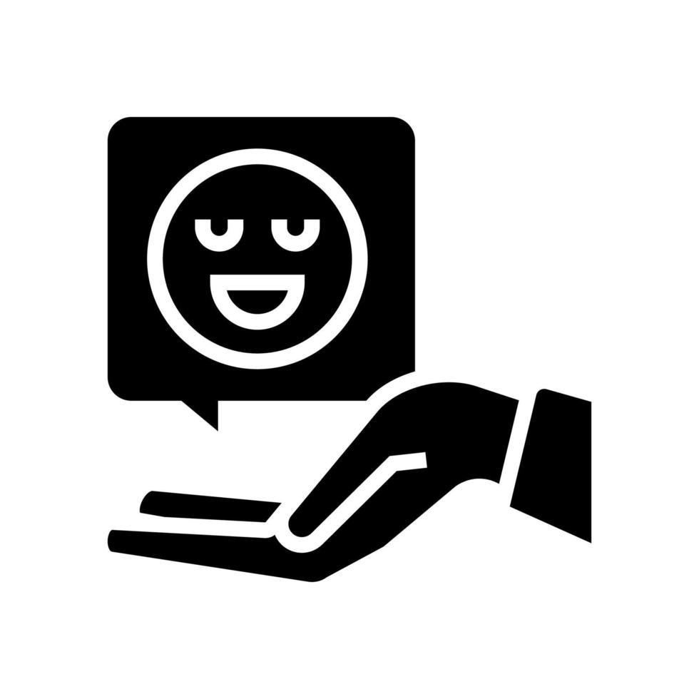 illustrazione vettoriale dell'icona del glifo della recensione del cliente felice