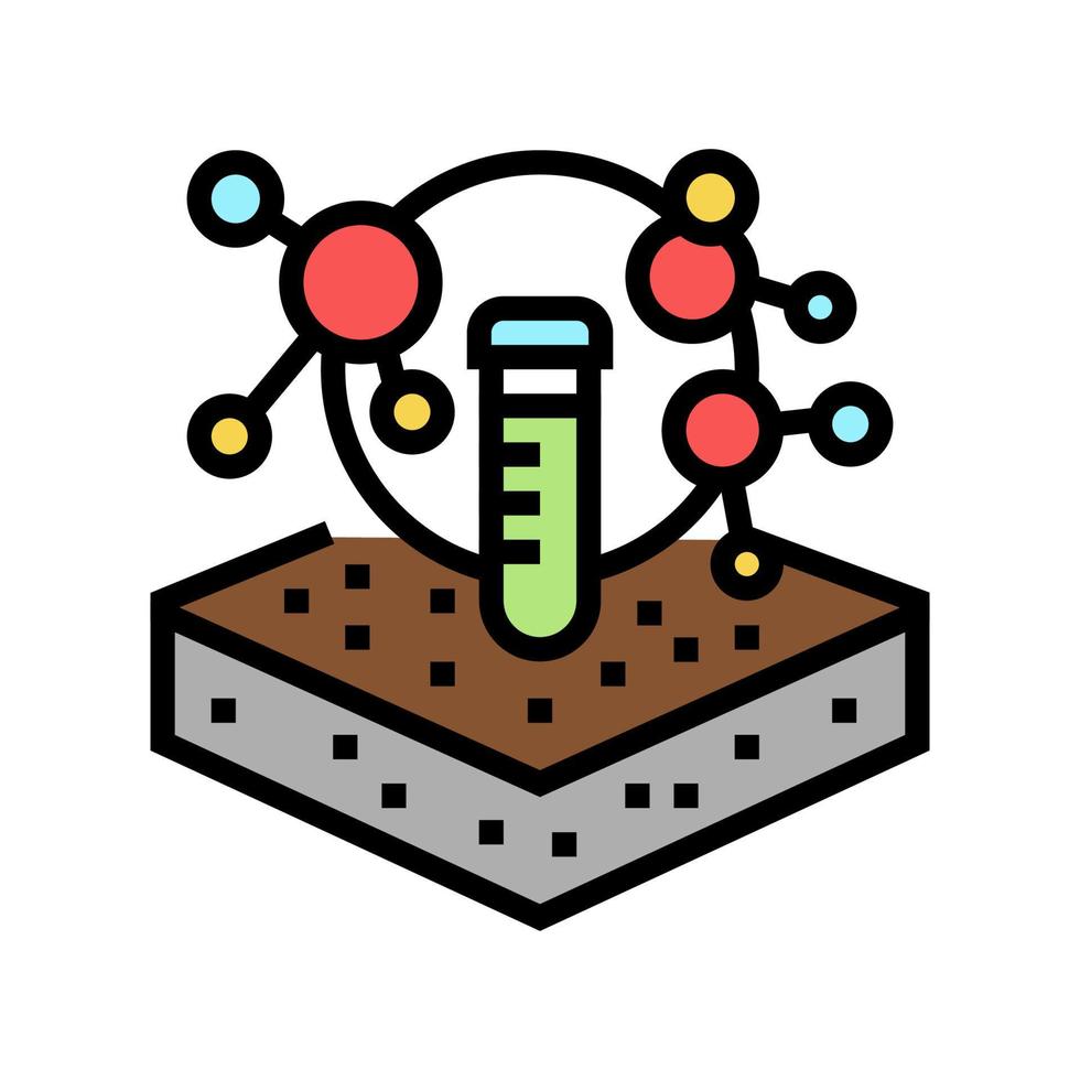 illustrazione vettoriale dell'icona del colore del test del suolo chimico di laboratorio