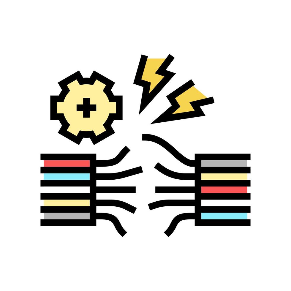 illustrazione vettoriale dell'icona del colore della rottura del filo