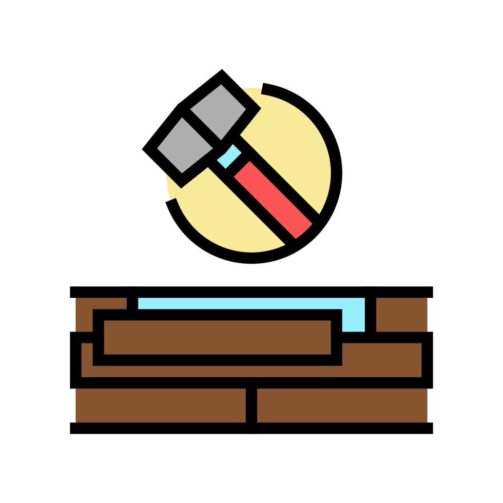 illustrazione vettoriale dell'icona del colore di riparazione della pavimentazione