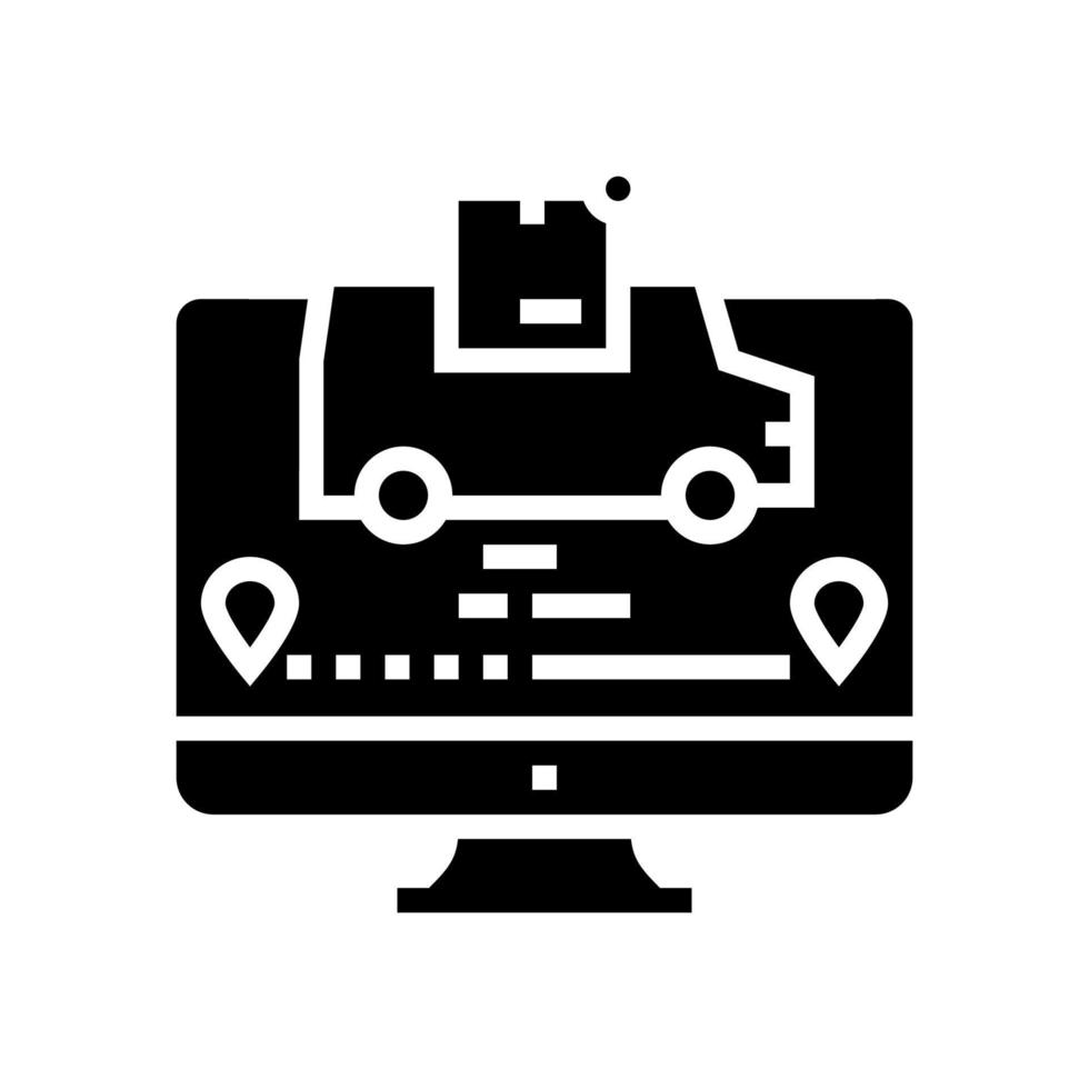 illustrazione vettoriale dell'icona del glifo dello stato del pacco in transito