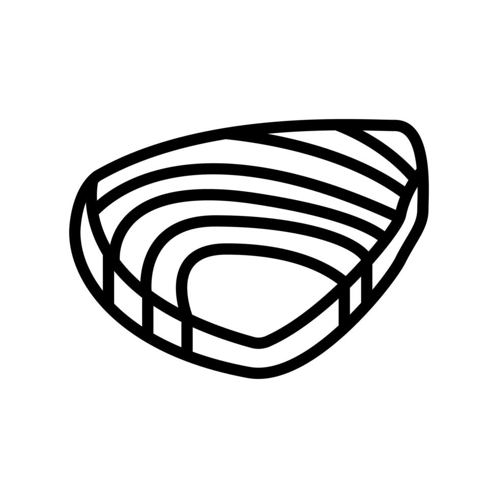 illustrazione vettoriale dell'icona della linea di filetto di tonno