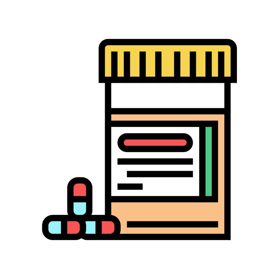 illustrazione vettoriale dell'icona a colori delle pillole per il trattamento del diabete