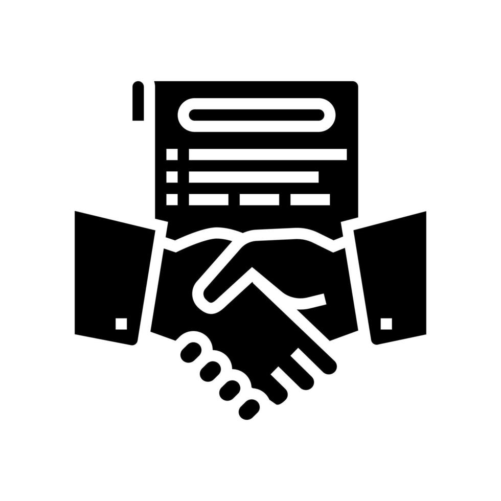 illustrazione vettoriale dell'icona del glifo dell'avvocato dell'accordo
