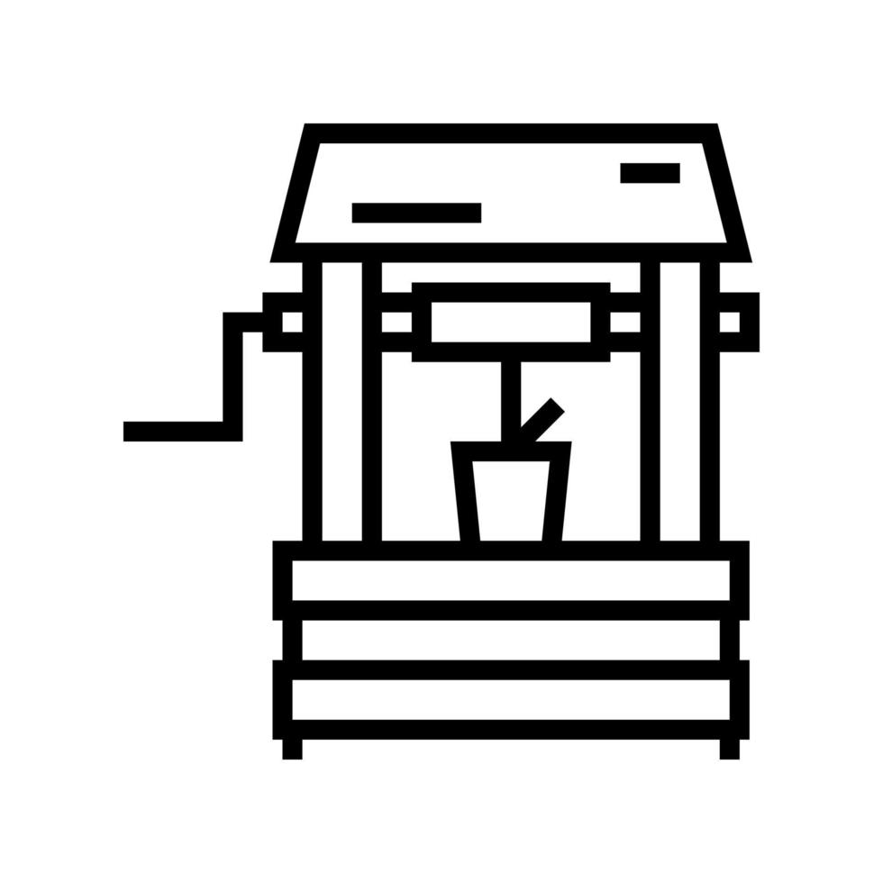 illustrazione vettoriale dell'icona della linea dell'acqua del pozzo