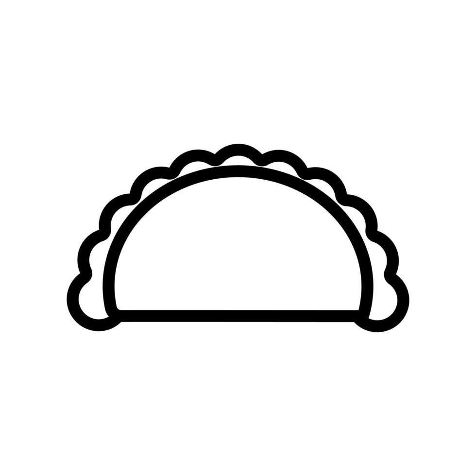 vettore icona taco. illustrazione del simbolo del contorno isolato