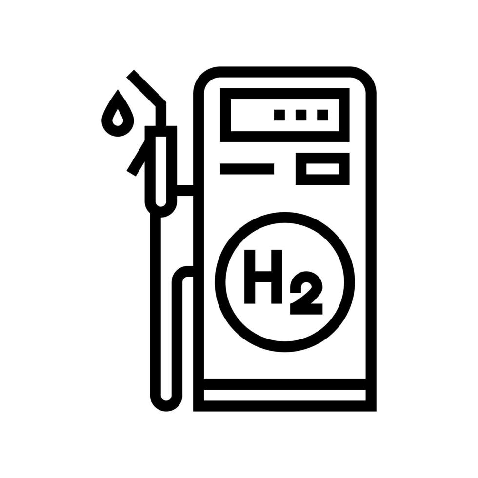 illustrazione vettoriale dell'icona della linea dell'idrogeno della stazione