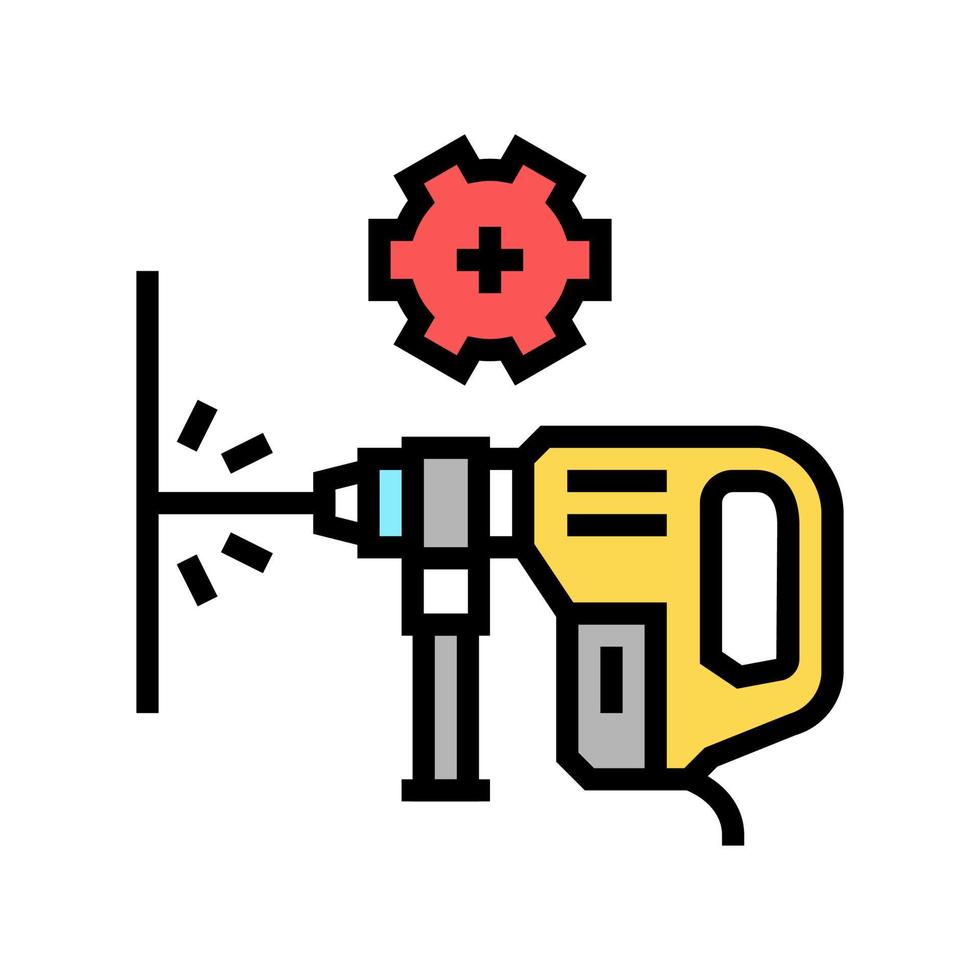 illustrazione vettoriale dell'icona del colore della perforazione a parete