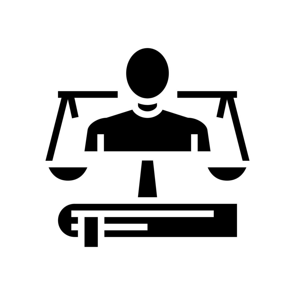 illustrazione vettoriale dell'icona della linea di esperti di avvocato