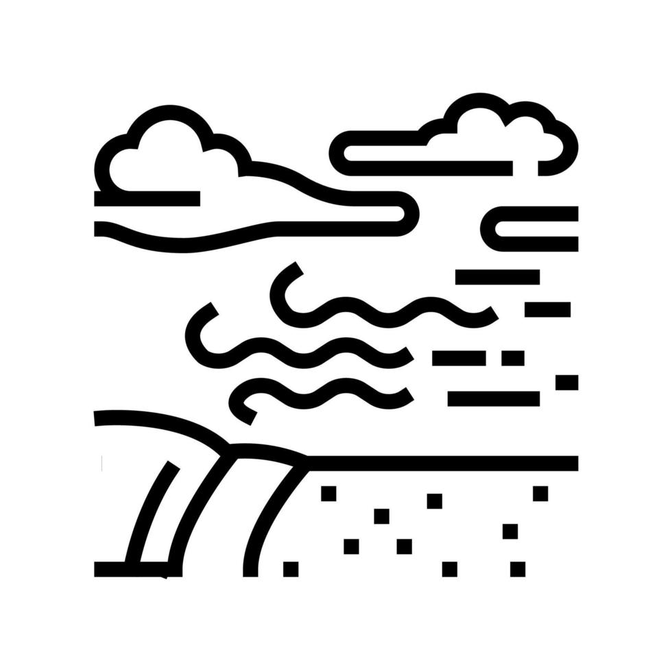 illustrazione vettoriale dell'icona della linea del clima di erosione