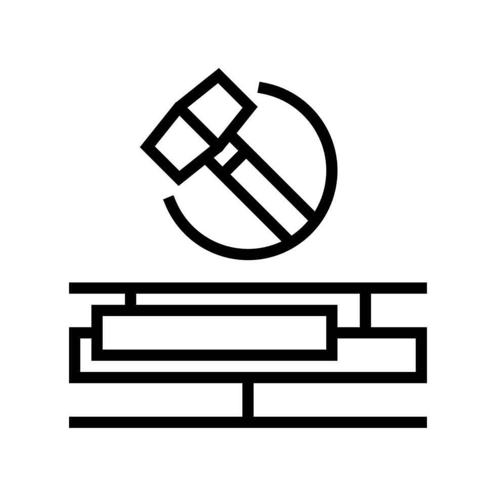 illustrazione vettoriale dell'icona della linea di riparazione della pavimentazione