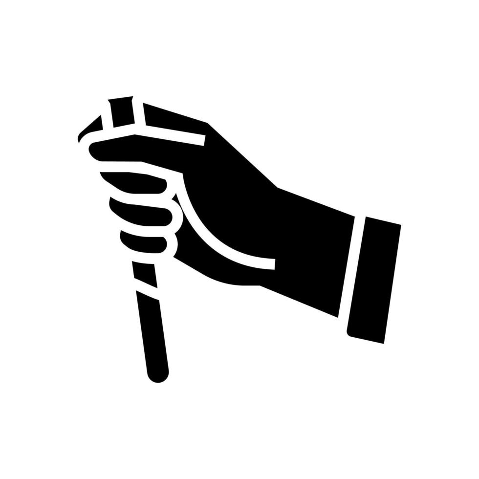 illustrazione isolata del vettore dell'icona del glifo del tubo del laboratorio della tenuta della mano