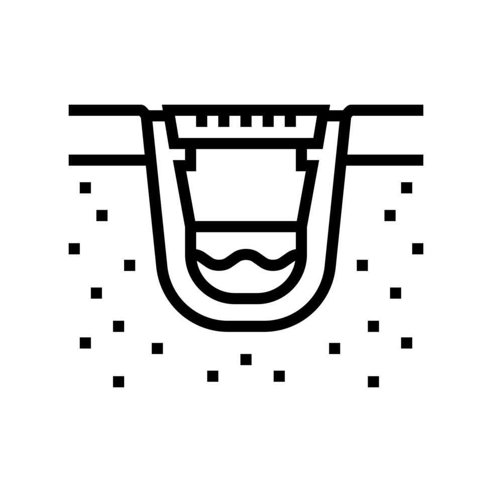 costruzione dell'illustrazione vettoriale dell'icona della linea del sistema di drenaggio
