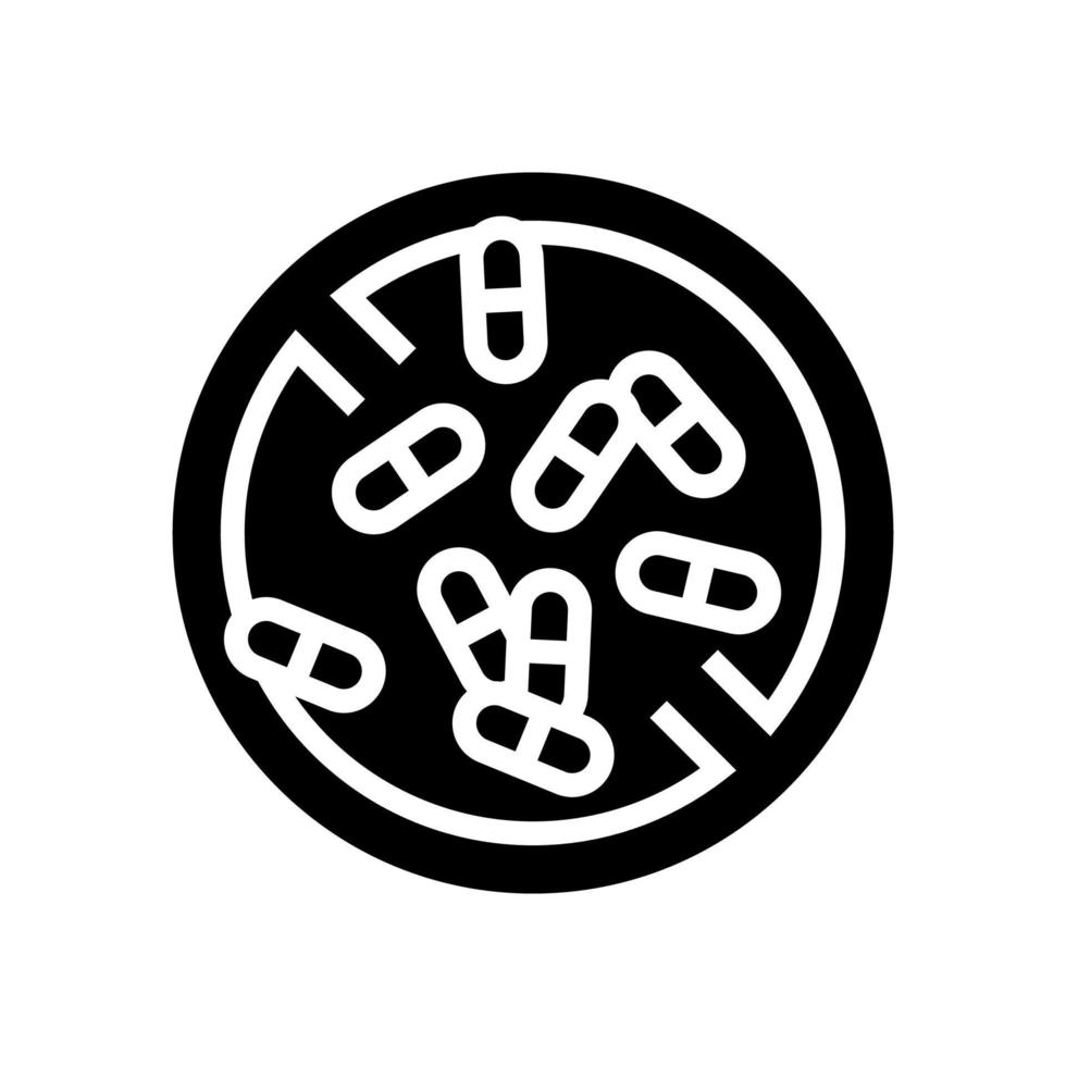 illustrazione vettoriale dell'icona del glifo per la dipendenza da pillole antidolorifiche
