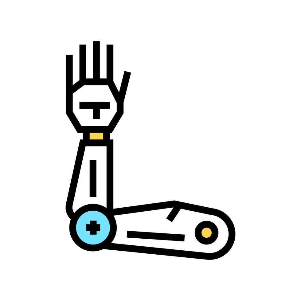 illustrazione vettoriale dell'icona del colore del braccio robotico