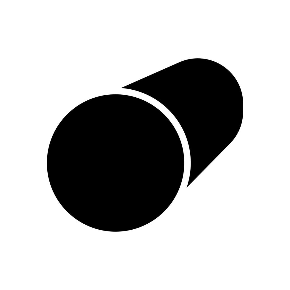 illustrazione vettoriale dell'icona del glifo del profilo metallico della barra rotonda