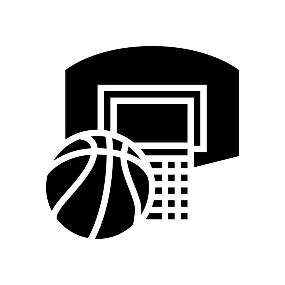 illustrazione vettoriale dell'icona del glifo del gioco della squadra di basket