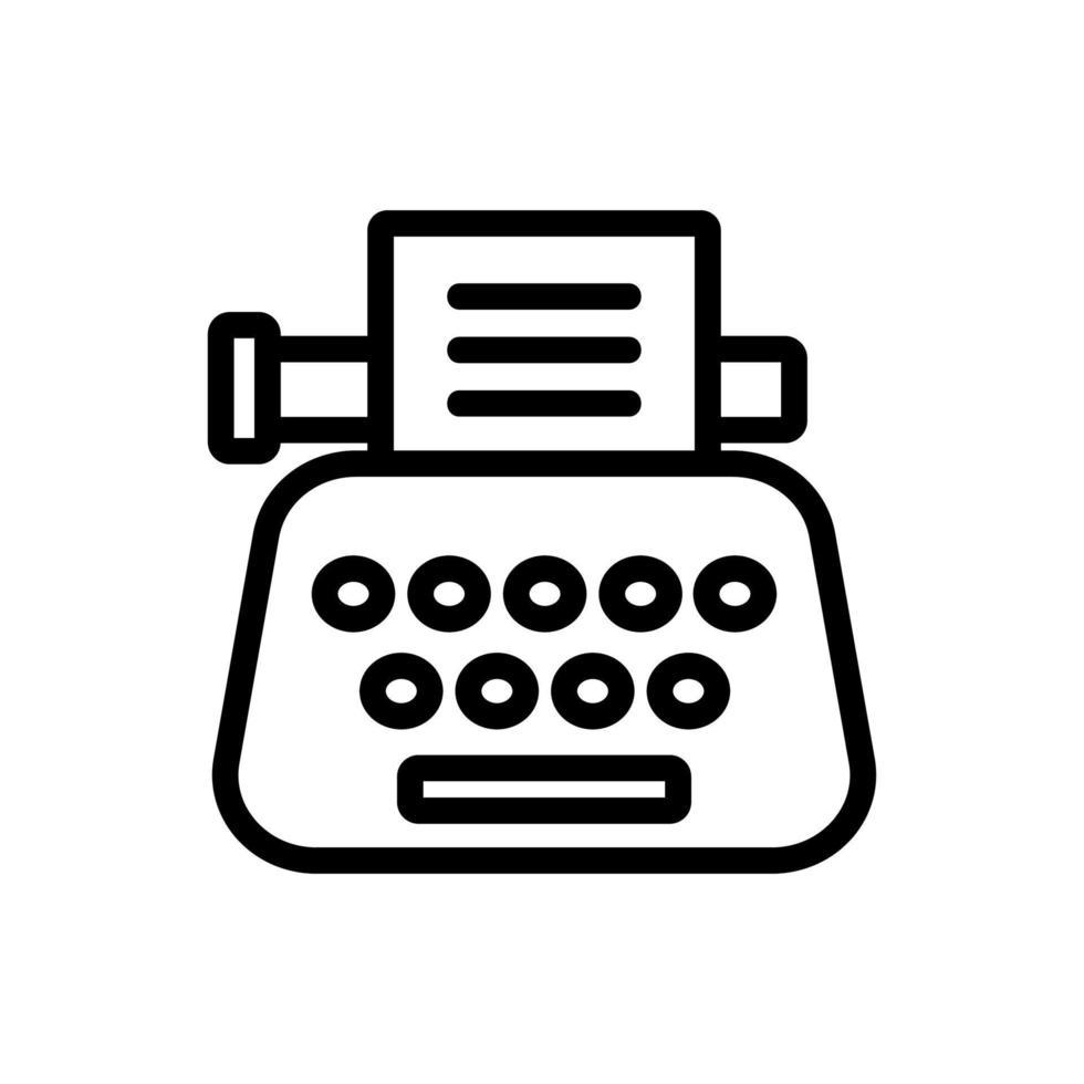vettore icona macchina da scrivere. illustrazione del simbolo del contorno isolato
